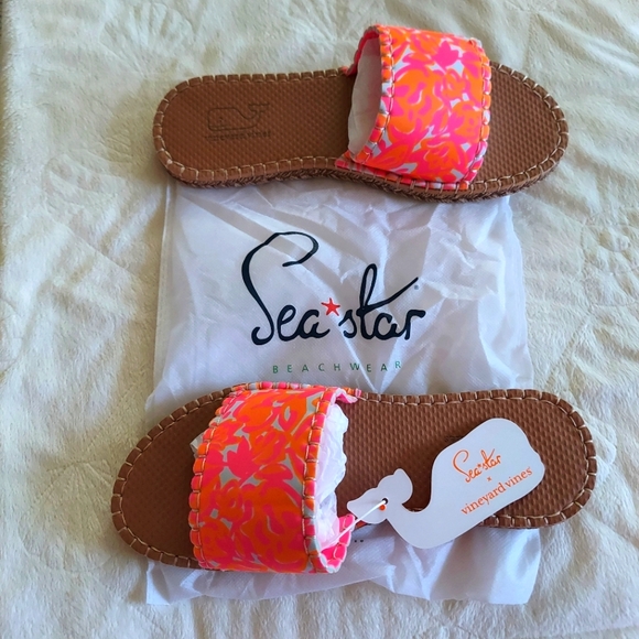 SEASTAR x Vineyard Vines cabana slide sandals size 9 in Summer Bloom print - Picture 3 of 6